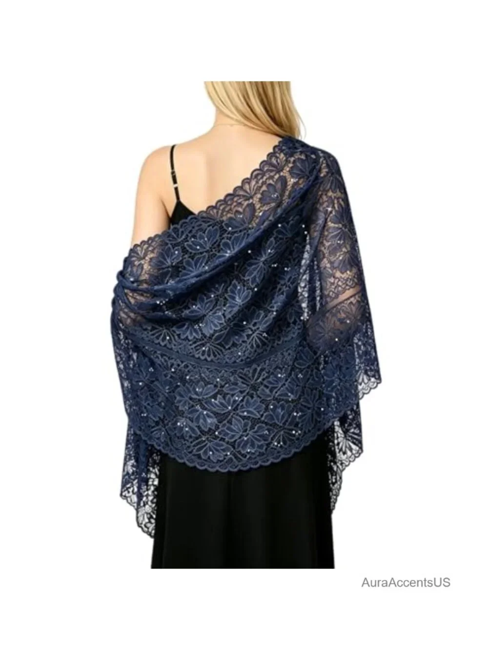 Lace Rhinestone Wrap Shawl Wedding Bridal Cape for Women